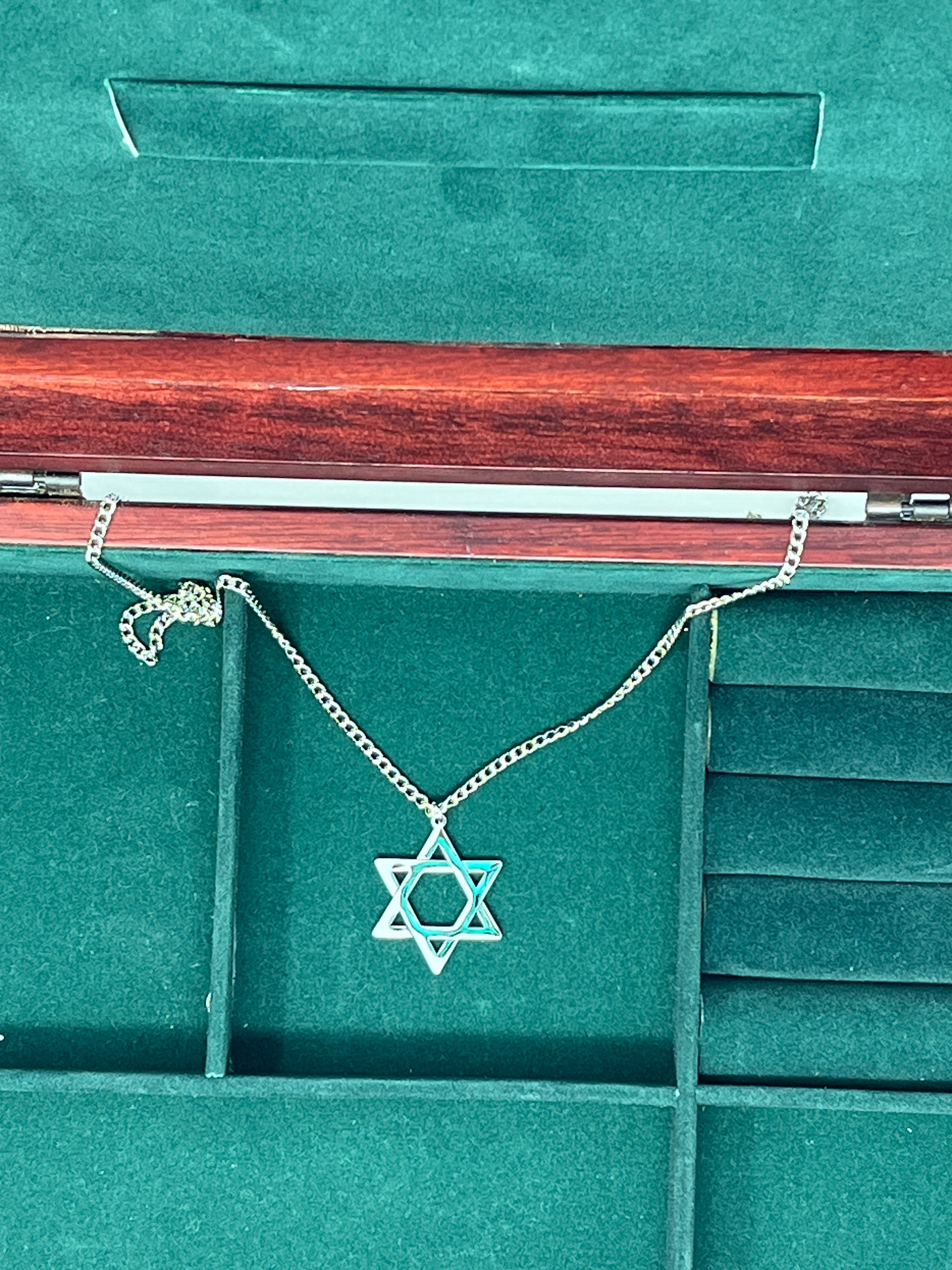 Star of David Necklace - Stainless Steel Chain 24 Inch