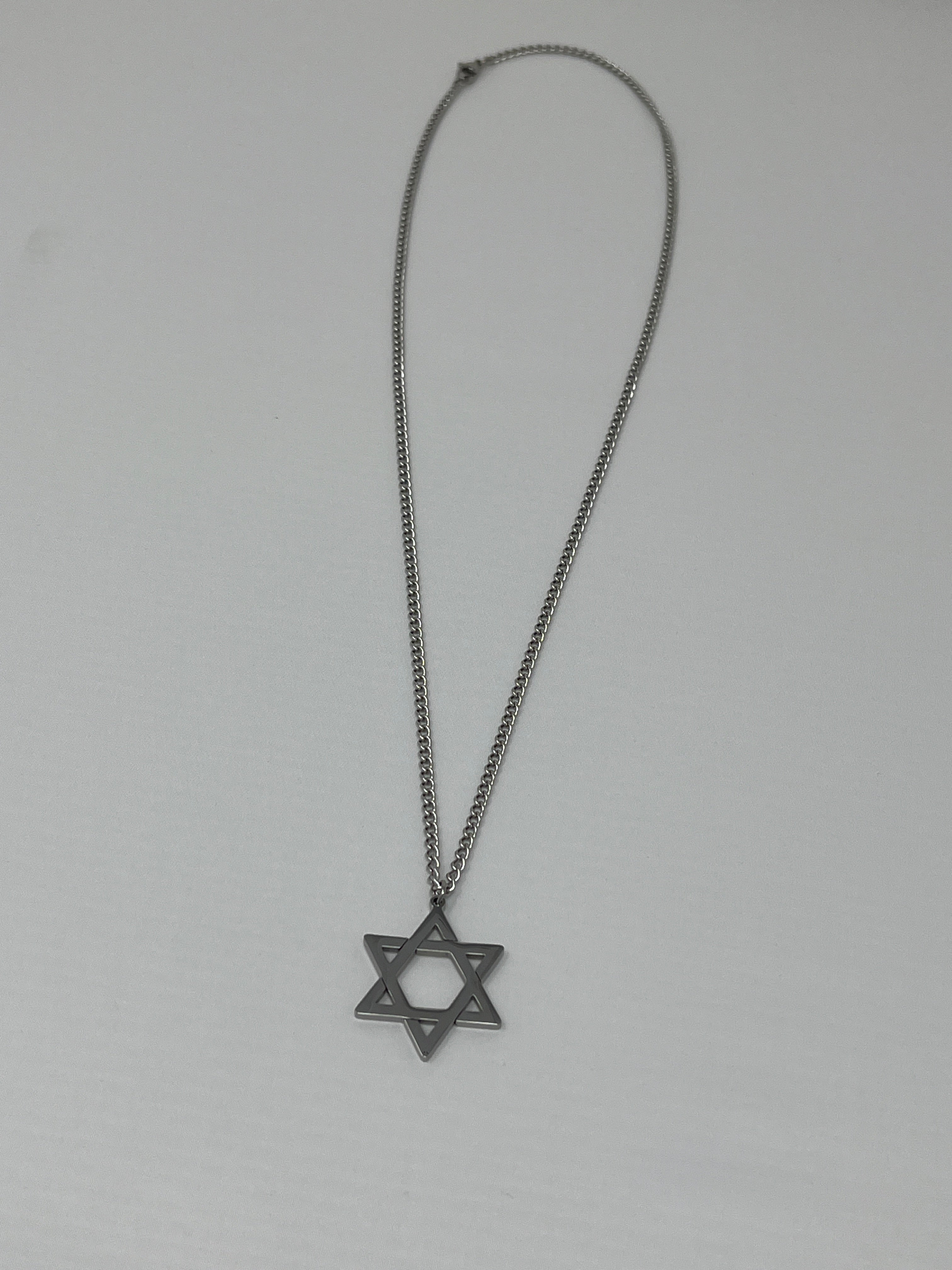 Star of David Necklace - Stainless Steel Chain 24 Inch