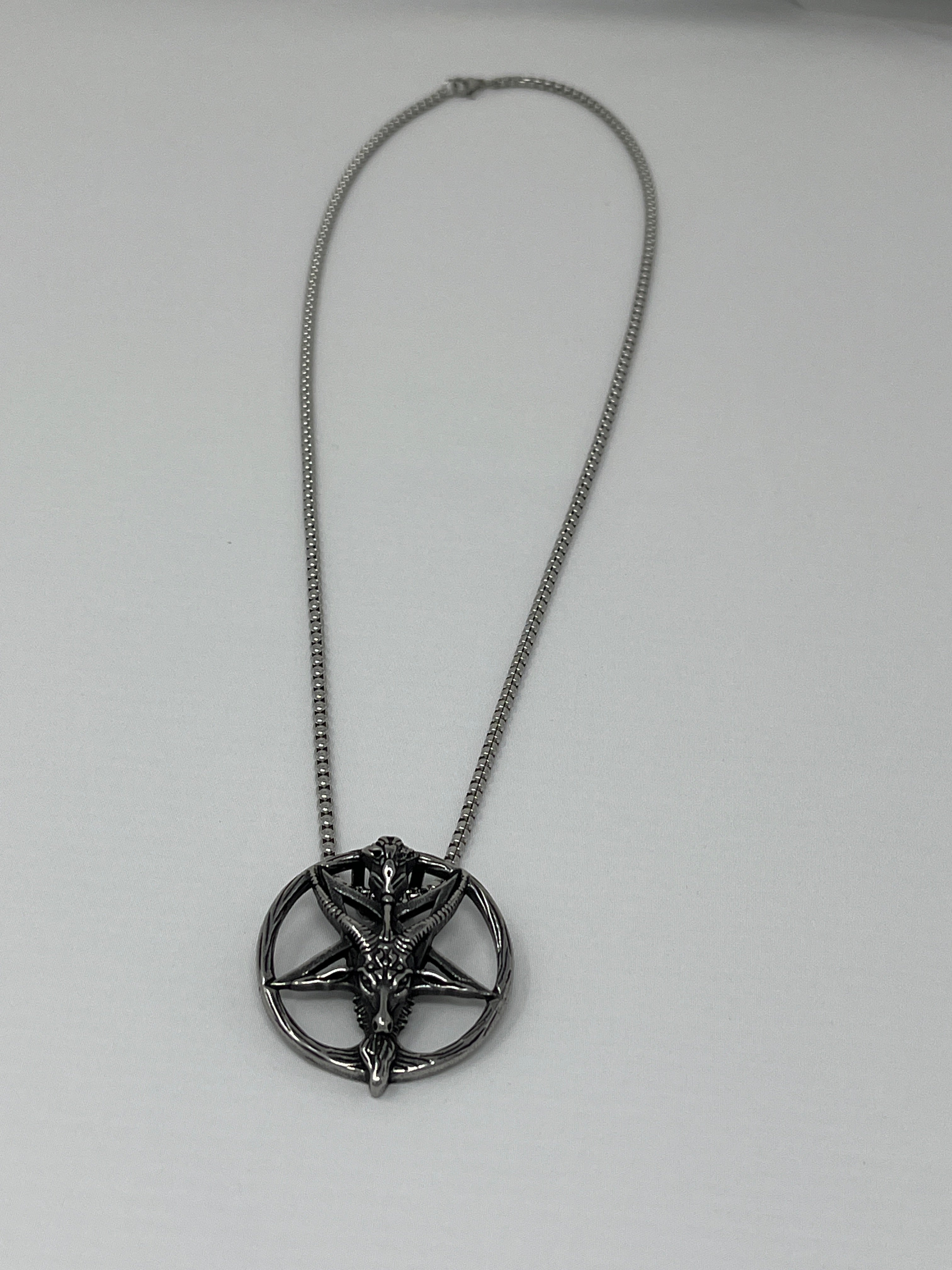 Baphomet Pendant Necklace - Stainless Steel Chain 24 Inch