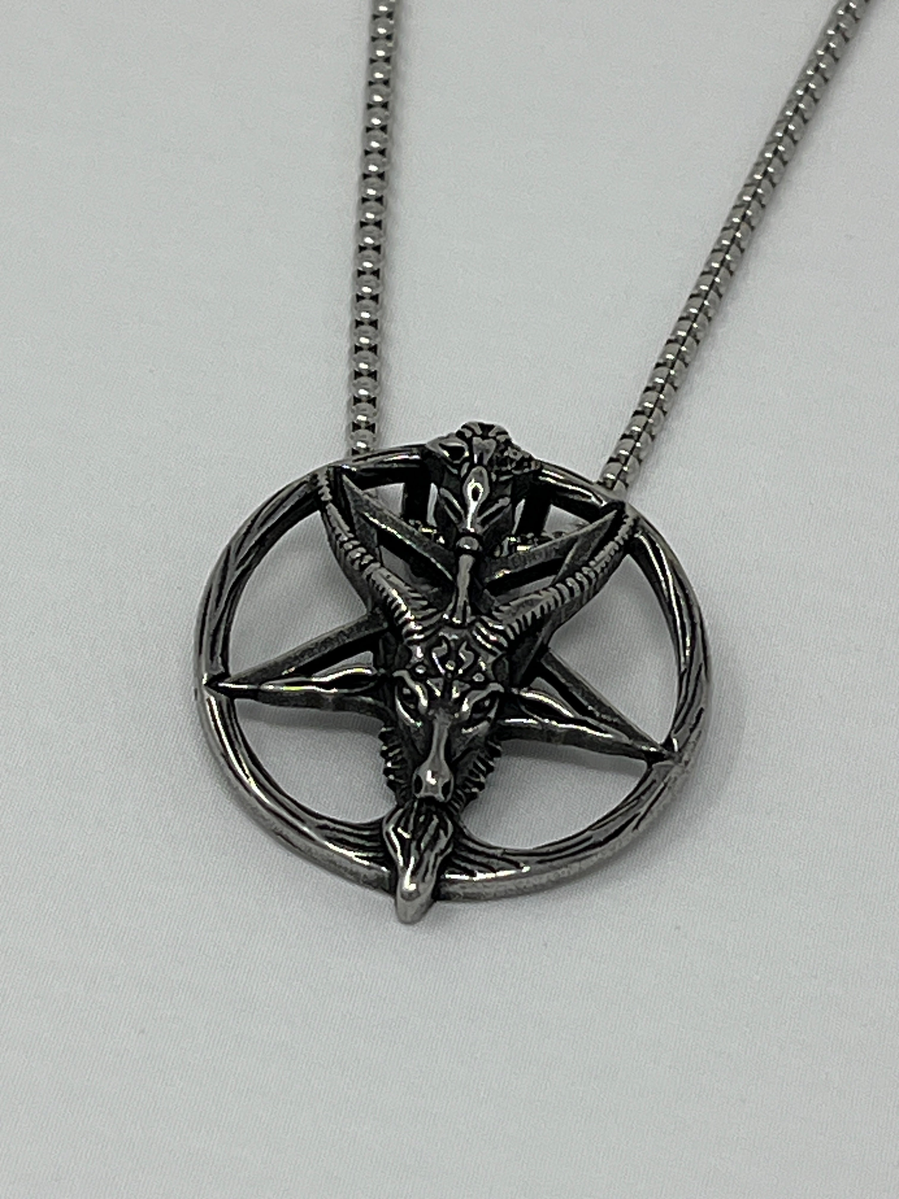 Baphomet Pendant Necklace - Stainless Steel Chain 24 Inch