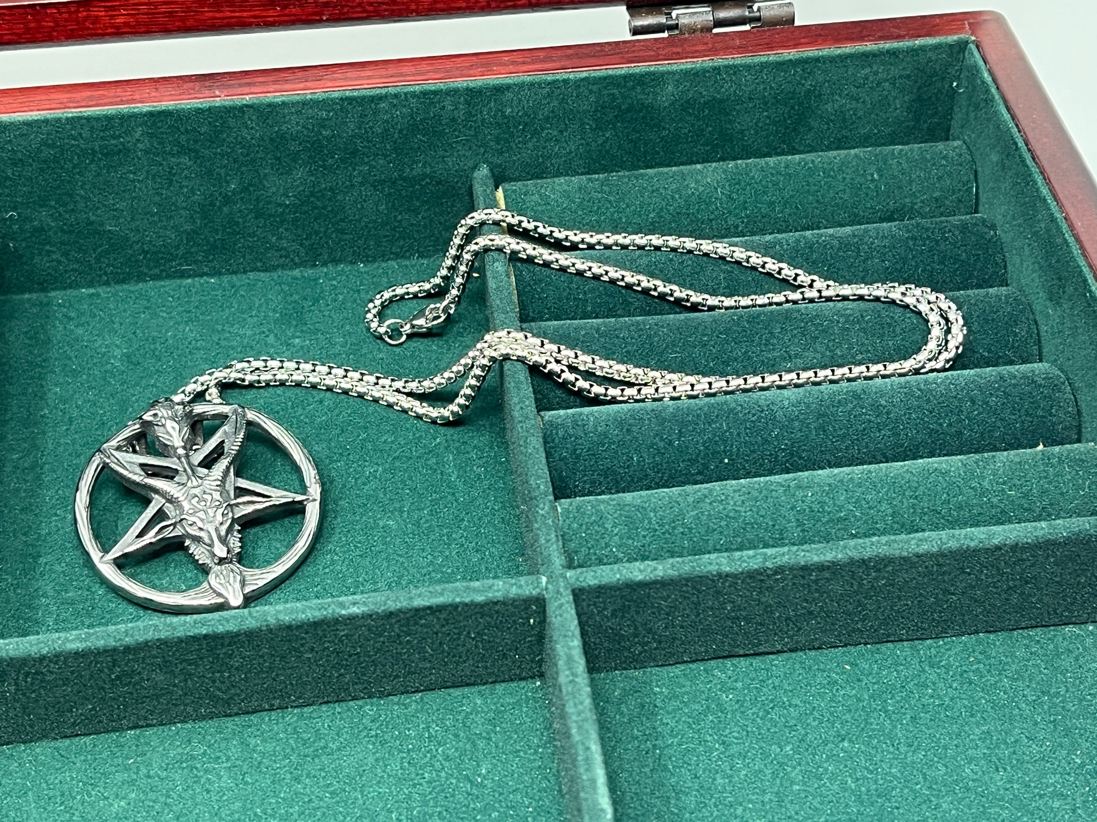 Baphomet Pendant Necklace - Stainless Steel Chain 24 Inch