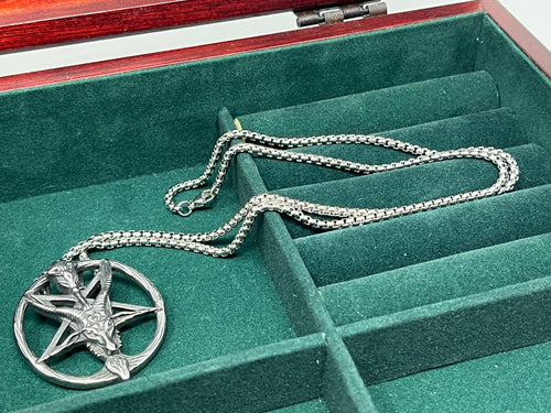 Baphomet Pendant Necklace - Stainless Steel Chain 24 Inch