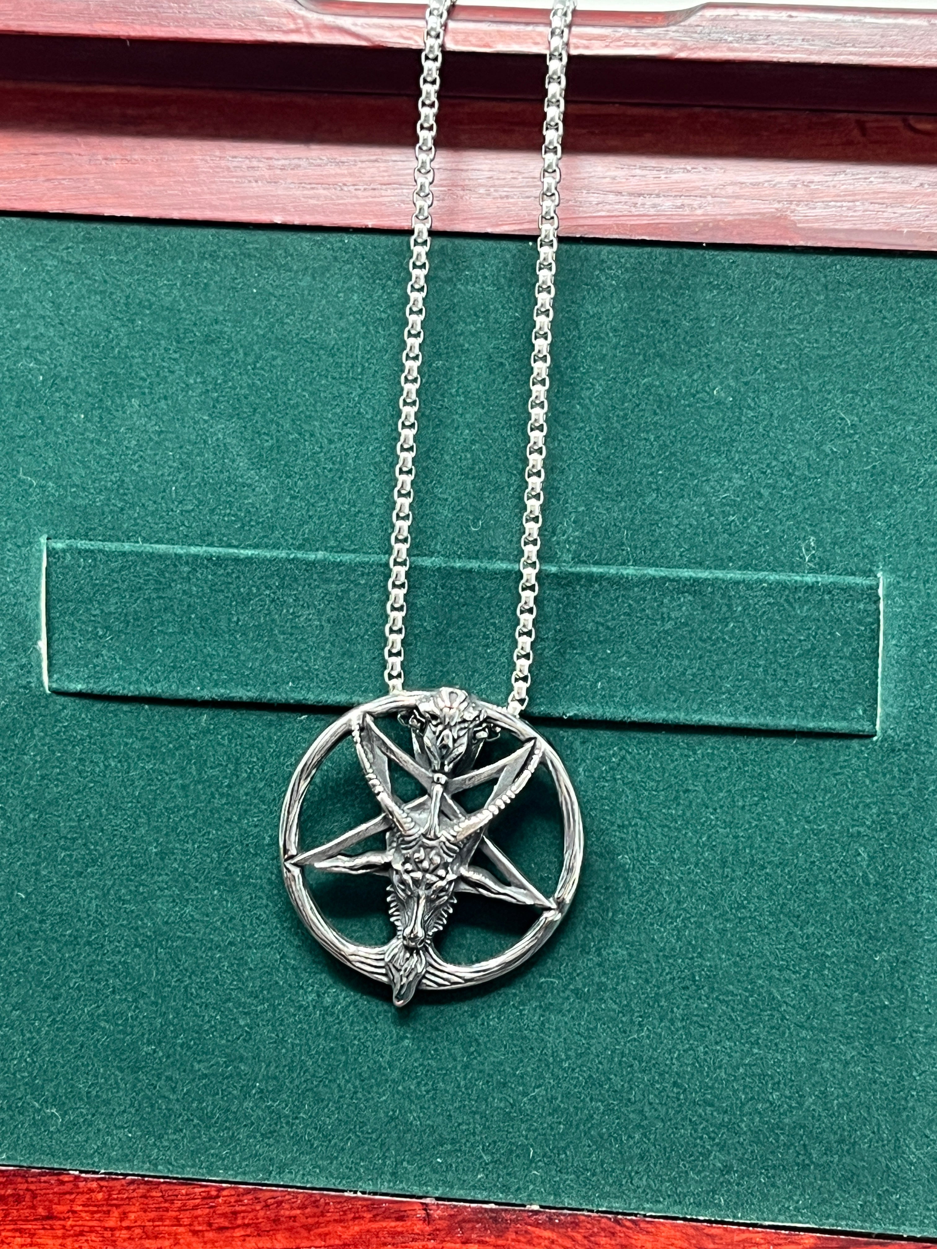 Baphomet Pendant Necklace - Stainless Steel Chain 24 Inch