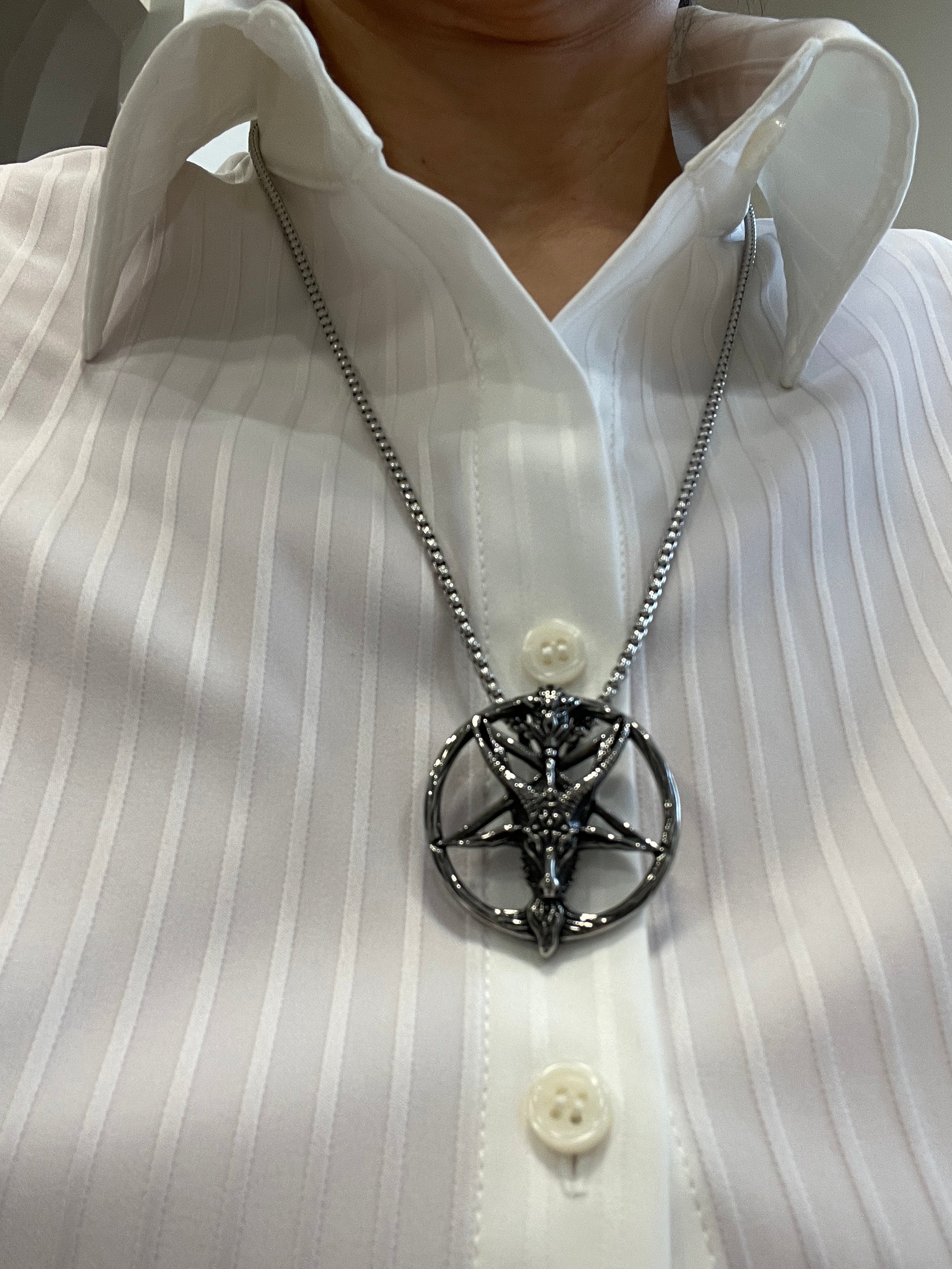 Baphomet Pendant Necklace - Stainless Steel Chain 24 Inch