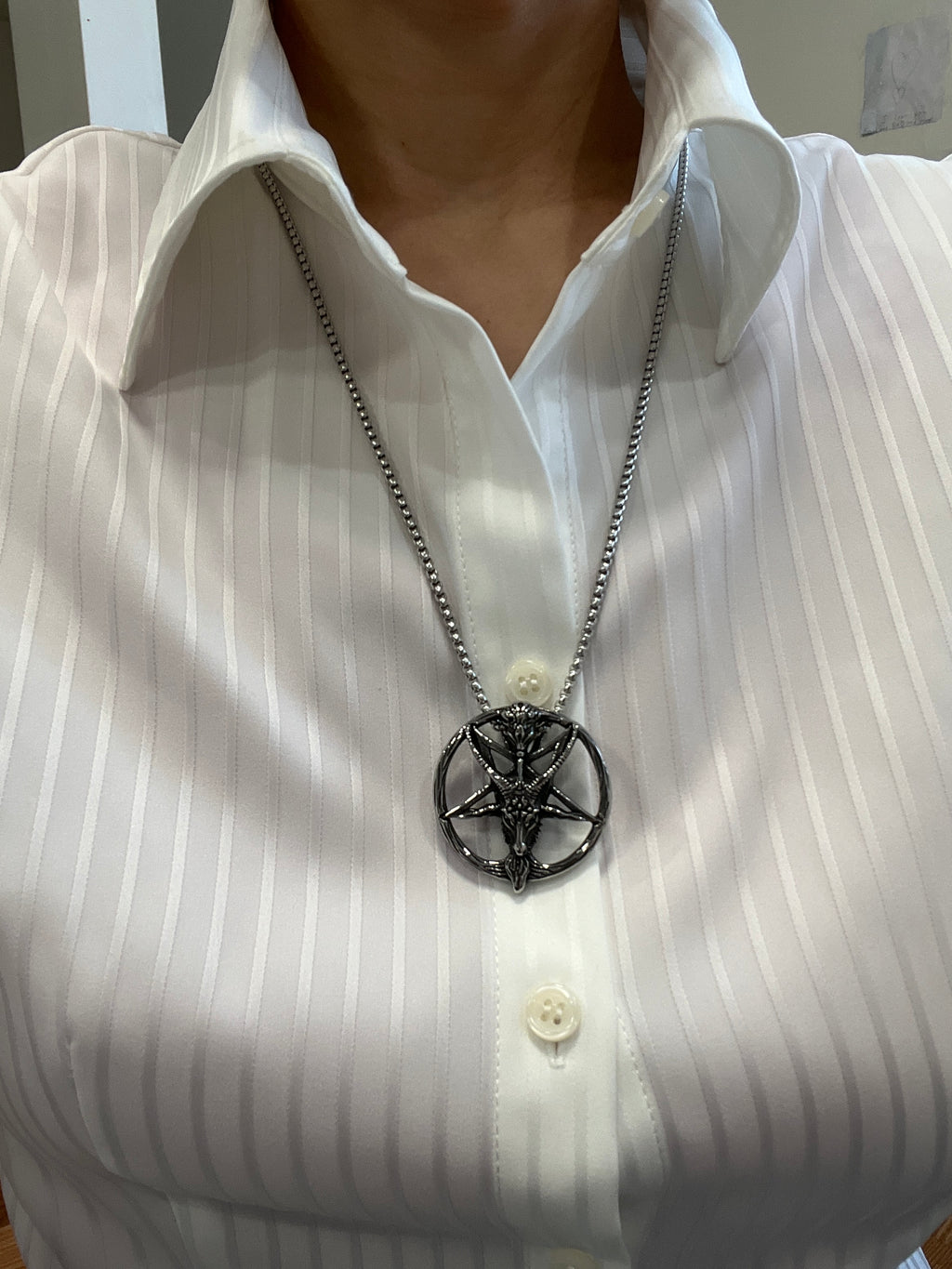 Baphomet Pendant Necklace - Stainless Steel Chain 24 Inch