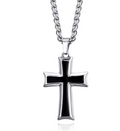Cross Pendant Necklace - Silver Stainless Steel Chain 24 Inch