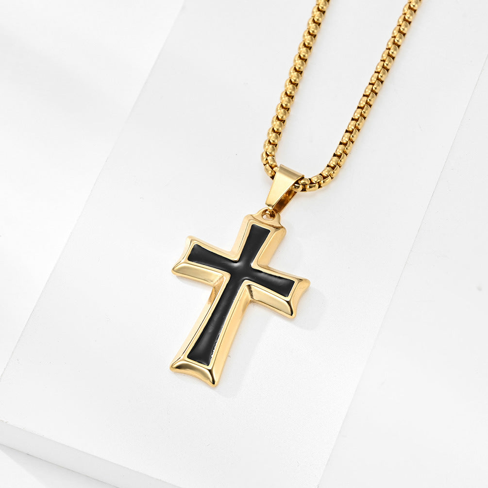 Cross Pendant Necklace - Stainless Steel Chain 24 Inch