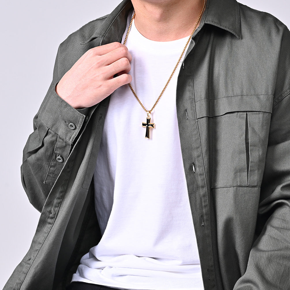 Cross Pendant Necklace - Stainless Steel Chain 24 Inch