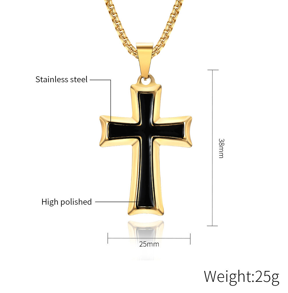 Cross Pendant Necklace - Stainless Steel Chain 24 Inch