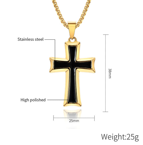 Cross Pendant Necklace - Stainless Steel Chain 24 Inch